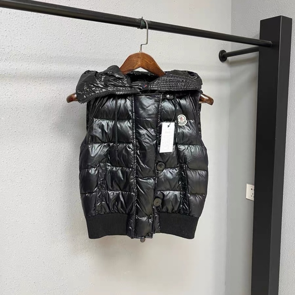 Authentic Moncler Shiny Black Puffer Vest